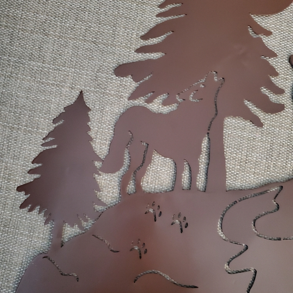 Wolf Rustic Metal Wall Art Hanging - Picture 6 of 11